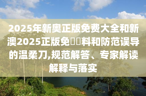 2025年新奧正版免費(fèi)大全和新澳2025正版免費(fèi)資料和防范誤導(dǎo)的溫柔刀,規(guī)范解答、專家解讀解釋與落實(shí)