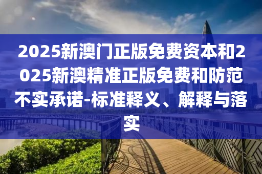 2025新澳門正版免費資本和2025新澳精準正版免費和防范不實承諾-標準釋義、解釋與落實
