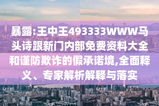 暴露:王中王493333WWW馬頭詩跟新門內(nèi)部免費資料大全和謹(jǐn)防欺詐的假承諾境,全面釋義、專家解析解釋與落實